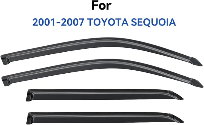 Window Visors Rain Guards Shield for 2001-2007 Toyota Sequoia, Out-Channel Window Vent Wind Deflectors Visors Shades for 01-07 Sequoia