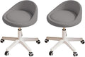 Rolling Stool Set of 2 Rolling Hydraulic Salon Stool with Low Backrest - Adjustable Swivel Chair for SPA, Shop, Salon, Massage, or Medical Office Dark Grey