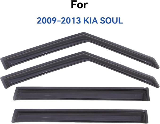 Window Visors Rain Guards Shield for 2009 2010 2011 2012 2013 Kia Soul, Out-Channel Window Vent Wind Deflectors Visors Shades for 09-13 Soul
