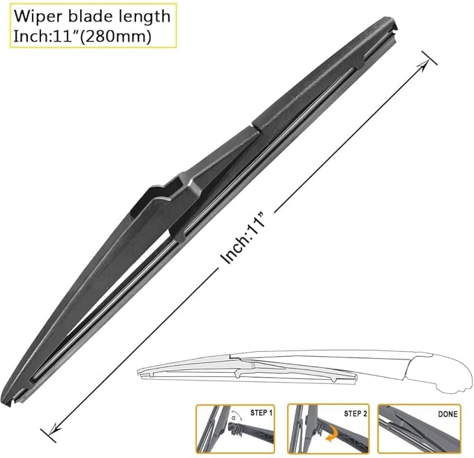 AUTOBOO 24"+20" Windshield Wipers with 11" Rear Wiper Blade Replacement for Kia Sorento 2011 2012 2013 2014 2015, 2010-2019 Kia Soul Soul EV-Original Factory Quality (Pack of 3)