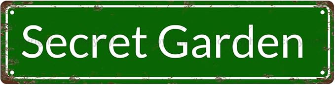 Secret Garden Space Vintage Metal Tin Street Sign Bar Cafe Garage Cave Home Room Wall Bathroom Farmhouse Garden Porch Patio Decor, 16 x 4 Inch
