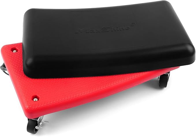 Maxshine Detailing Mini Creeper with Cushion - Mobile Rolling Utility Creeper Seat for Mechanics & Detailers - Perfect for Car Cleaning, Buffering, Polishing, Ceramic Coating, and Car Waxing
