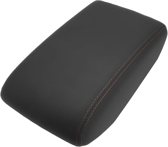 SXCY for 2025 2026 Forester Armrest Cover for Subaru Forester 2025 Accessories 2025 2026 Forester Center Console Cover 2025 2026 Forester Middle Console Cover (Black Leatherette Brown Line ABS Cover)