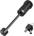 METOWARE Trailer Tongue Coupler Lock 1/4" Dia, 3-1/2" Span, Trailer Hitch Lock for Latch-Type Coupler, Black Trailer Pin Lock for Towing Trailer RV Car Boat Truck (1 Pack)