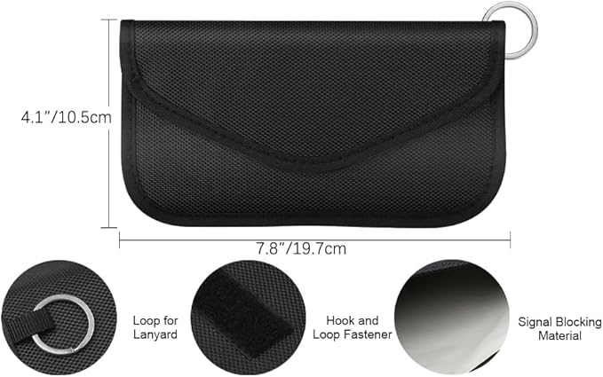 Faraday Bag 2 Pack of RFID Signal Blocking Bag Shielding Pouch Wallet and Credit Card Case for Cell Phone Privacy Protection and Car Key FOB