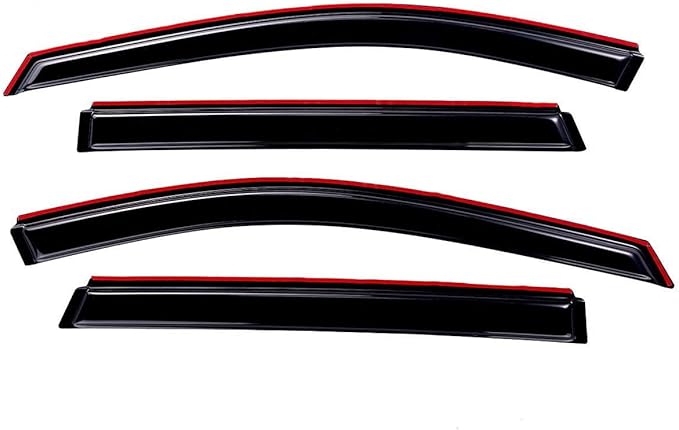Lightronic Extra Durable Clip-on in-Channel Auto Vent Window Visor, Fits 2013-2022 Buick Encore (Not Fit GX), 2013-2022 Chevrolet Trax, UV Protection Rain Guard, Original Wind Deflector, Smoke, 4Pcs
