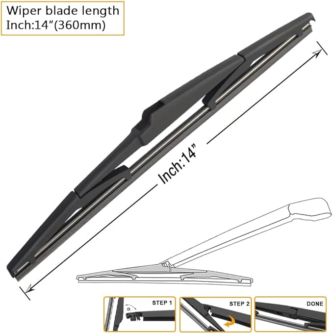 AUTOBOO 26"+20" Windshield Wipers with 14" Rear Wiper Blade Replacement for Chrysler Pacifica Voyager 2017 2018 2019 2020 2021 2022 2023 2024-Original Factory Quality (Pack of 3)