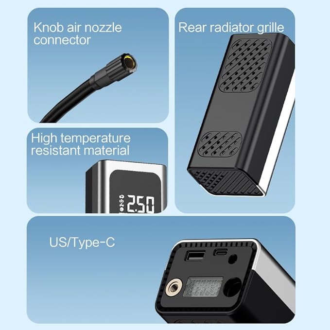 X9 Pro Portable Tire Inflator 1Min2X Faster 150PSI Air Compressor,25000mAh Portable Air Pump for Car Tires,Inflation Air Compressor with Digital Pressure for Car,Electric Bikes,Motorcycle,Ball
