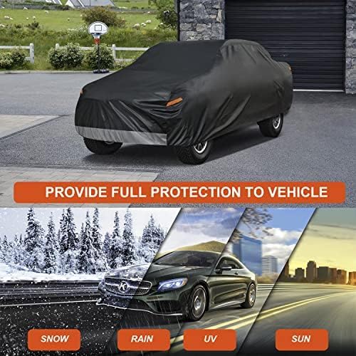 Kayme 7 Layers Truck Cover Waterproof All Weather, Heavy Duty Outdoor Pickup Cover Sun Uv Rain Protection, Universal Fit Dodge Ram 1500, Chevy Silverado, Ford F150 (Length Up to 242 inch) XL/Black