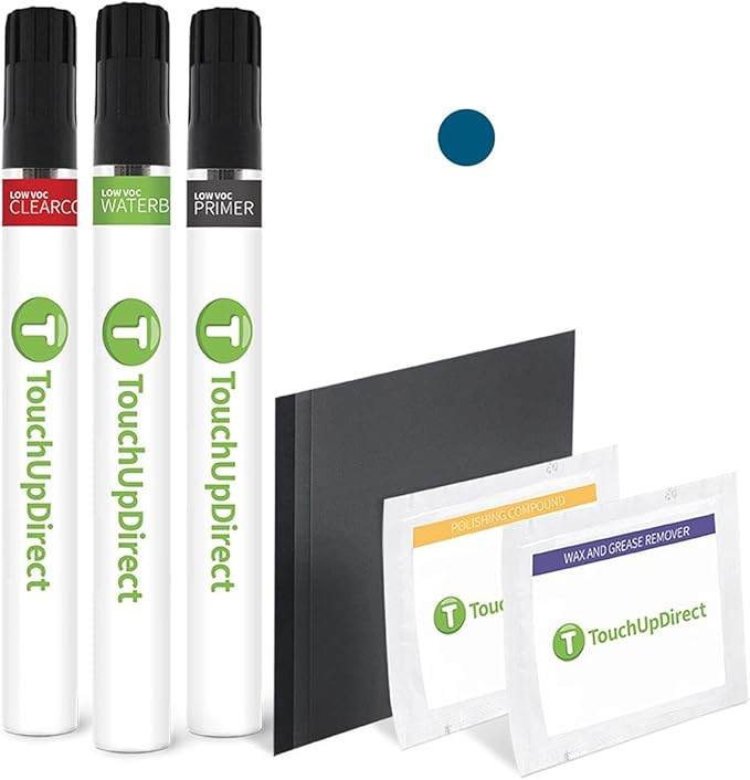 TouchUpDirect 8X7 Electric Storm Blue Compatible with Toyota Exact Match Touch Up Paint Brush - Platinum Kit