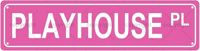 PLAYHOUSE PL Space Metal Tin Street Sign Bar Cafe Garage Cave Home Room Wall Bathroom Farmhouse Garden Porch Patio Decor, 16 x 4 Inch