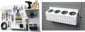 Wall Control 4 ft. Metal Pegboard Organizer - Standard Tool Storage Kit & Spray Can Holder Bracket for Pegboard & Slotted Tool Board - White