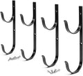Pool Pole Hanger Premium 4pc Black Aluminium Holder Set by Aquatix Pro, Ideal Hooks for Telescopic Poles, Skimmers, Leaf Rakes, Nets, Brushes, Vacuum Hose, Garden Tools and Swimming Pool Accessories