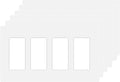 4-Gang Screwless Decora Wall Plate Cover Switch Outlet Electrical Faceplate for Light Switche, Smart Switch, Receptacle, Dimmers, USB Outlet, GFCI, Child Safe Cover Plate, White (6-Pack)