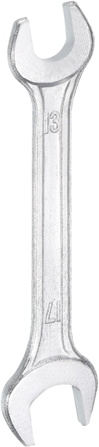 HARFINGTON Double Open End Wrench 13mm x 17mm Metric 15 Degree Offset Angle Small Flat Head Wrench Galvanizing Open Ended Spanner for Automotive Repair Furniture Assembly