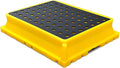 2 Drum Containment Spill Pallet, Polyethylene Low Profile Paint Bucket Tray, Industrial Garage Storage Detachable Shipping Leakproof Platform (Color : Yellow-2 Pack, Size : 20.9"x16.1"x4.7"