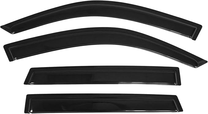 Window Visor Deflector Compatible with 2001-2005 Toyota Rav4 4-Door, Slim Tinted Acrylic Resistant Shield Cover Wind Sun Rain Guard by IKON MOTORSPORTS, 2002 2003 2004