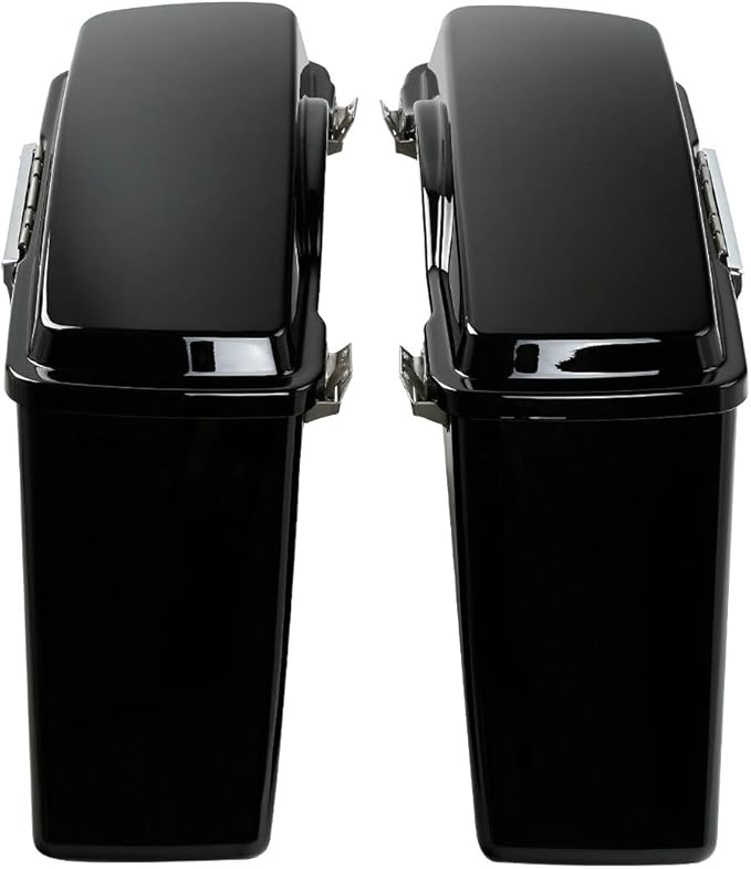XFMT Motorcycle Saddlebags Vivid Black Hard Saddle Bags Trunk For Harley Touring Road King Street Glide Road Glide Electra Glide Ultra Classic 1994-2013