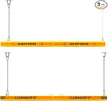 78” Height Guard Clearance Bar (Warning Sign) - MAX Clearance Adjustable to 7' 3" - Hanging Safety Bar with Reflective Yellow Stripes for Parking Lots, Warehouses, Garage Entrances