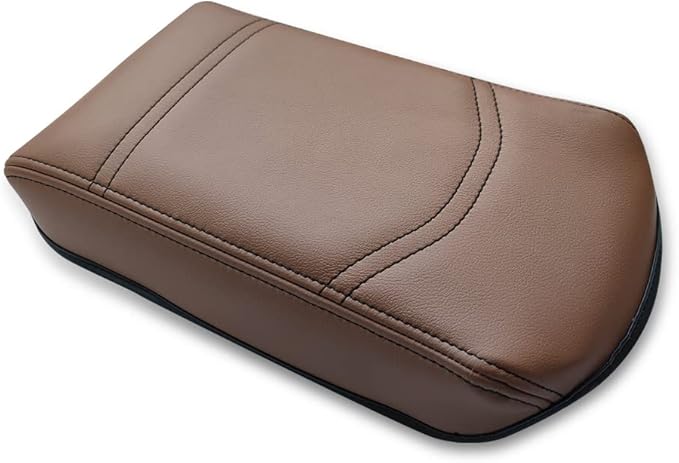 Muslogy Center Console Armrest Cover Compatible with Ford Maverick XL XLT Lariat 2022-2025 Accessories Cushion Pad Armrest Lid Protector Prevent Pets Scratches Regular Thick(Dark Brown)