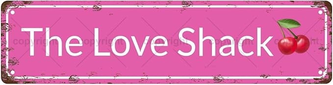 The Love Shack Space Vintage Metal Tin Sign, Street Sign, Home Decor, Room Decor, Wall Decor, Bathroom Decor, Bar Decor, Cafe Decor, Garage Decor, 16 x 4 Inch
