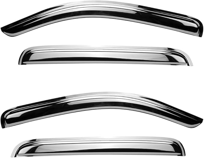 4pcs Chrome Side Window Visor Wind Vent Deflector fit for 2013-2019 ford Escape,Outside Mount Style Nice looking Shade Sun Rain Guards Set 94383Y
