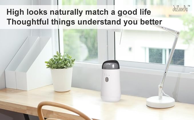 Waterless Diffuser for Essential Oil, Rechargeable Mini Aromatherapy Diffuser for Home & Car, Portable Cordless Design, Fits Car Cup Holder, 3 Mist Levels, 2-Hour Timer, Type-C Charging