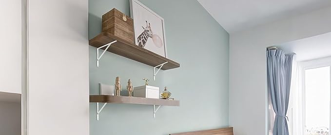 12 Pack L11 x H 8" White Heavy Duty Shelf Brackets with Screws Metal Shelf Brackets Shelf Support Angle Brackets for Shelves L Brackets Heavy Duty Floating Shelf