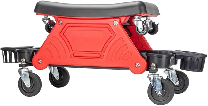 Maxshine Creeper II Detailing Creeper Seat | Complete Set, Black, Polyethylene, Steel Frame | Modular Design, Removable Cushion, 4" Wheels | Rolling Creeper for Car Detailing