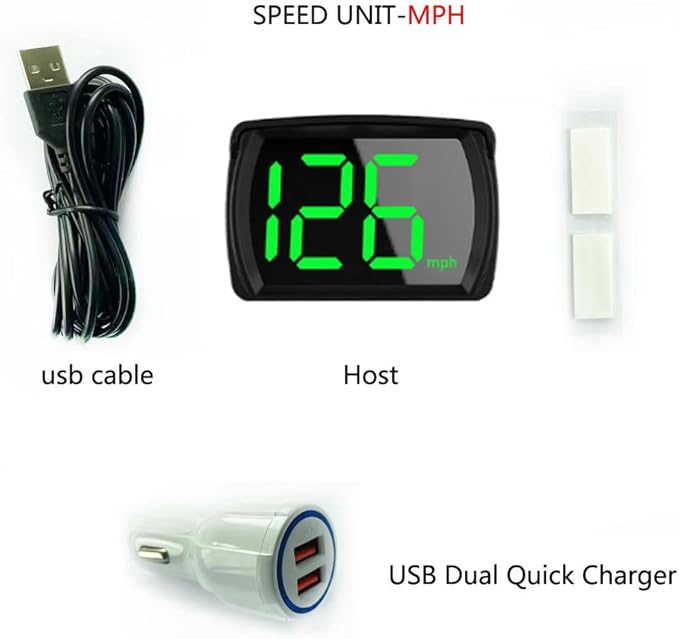 Shkalacar Car HUD Headup Display KM/H MPH GPS Digital Speedometer with LED Large Font Display for Car Truck SUV Motorcycle