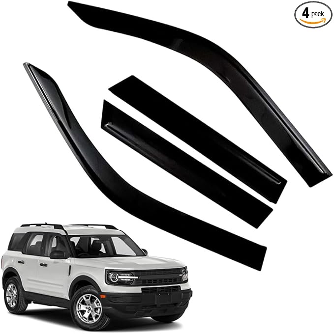 Rain Guards for Ford Bronco Sport 2021-2024 Big Bend Outer Banks Badlands,Tape-on Side Window Deflectors for Ford Bronco Sport,Window Visors for Ford Trucks,for Ford Car Accessories,4 pcs