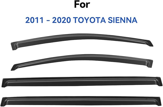 Window Visors Rain Guards Shield for 2011-2020 Toyota Sienna, Out-Channel Window Vent Wind Deflectors Visors Shades for 11-20 Sienna