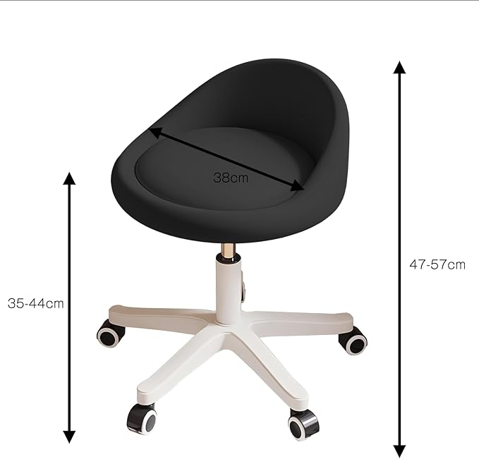 Rolling Stool Rolling Hydraulic Salon Stool with Low Backrest - Adjustable Swivel Chair for SPA, Shop, Salon, Massage, or Medical Office Black-A
