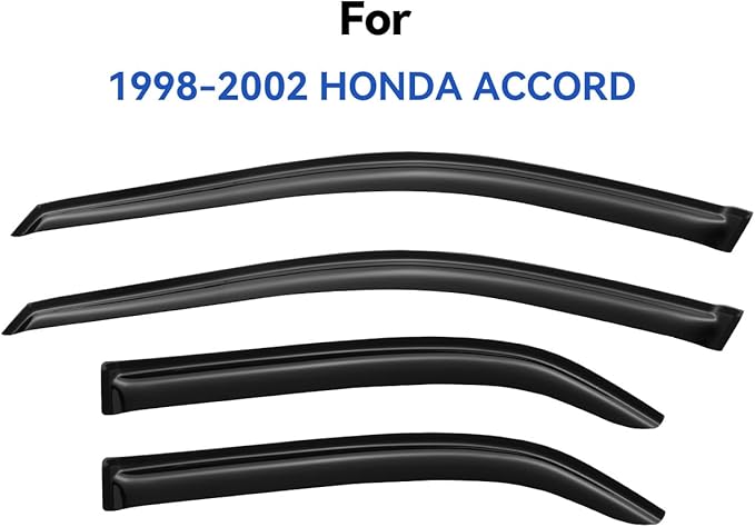 Window Visors Rain Guards for 1998 1999 2000 2001 2002 Honda Accord, Out-Channel Window Vent Wind Deflectors Visors Shades for 98-02 Accord Sedan