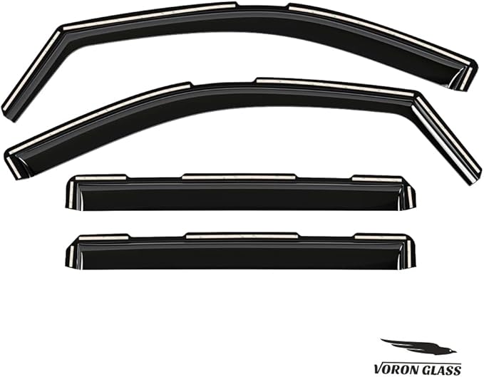 Voron Glass in-Channel Extra Durable Rain Guards for Chevrolet (Chevy) Silverado/GMC Sierra 2500HD/3500HD 2020-2025 Crew Cab, Window Deflectors, Vent Window Visors, 4 Pieces - 200298