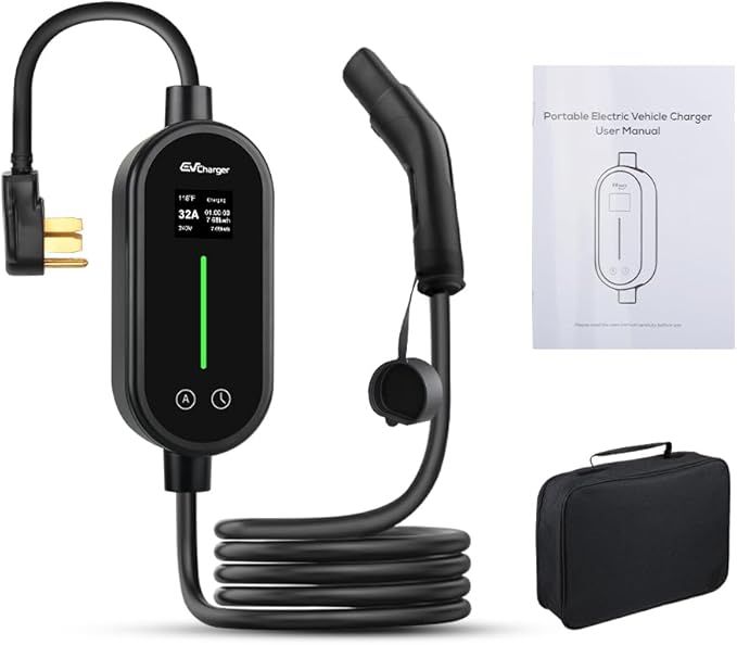Portable Electric Car Charger Level 2 EV Charger 32A 240V for Tesla 21ft Cable NEMA 14-50P Compatible with All Tesla Models X/Y/3/S