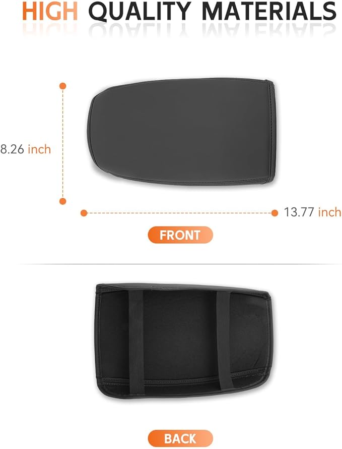 CDEFG for Ford Ranger 2024-2025 Center Console Cover Armrest Box Cover for Ranger (XL, XLT, Lariat, Raptor) 2024 2025 Accessories Console Arm Rest Protector Thin Black Leather