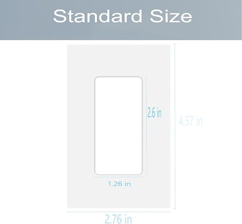 1-Gang Screwless Decora Wall Plate Cover Single Switch Outlet Electrical Faceplate for Light Switch, Smart Switch, Receptacle, Dimmers, USB Outlet, GFCI, Child Safe Cover Plate, White (10-Pack)
