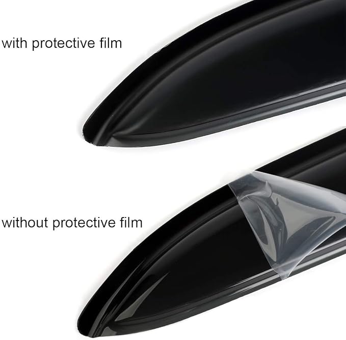94155 Side Window Wind Visor Vent Deflector fit for Ford F-150 2009-2014 SuperCrew/Crew Cab, 4pcs Out-Channel Tape On Dark Smoke Nice Sun Rain Guards Set