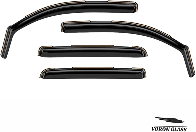 Voron Glass in-Channel Extra Durable Rain Guards for GMC Sierra 2014-2018 Crew Cab, Window Deflectors, Vent Window Visors, 4 Pieces - 200906