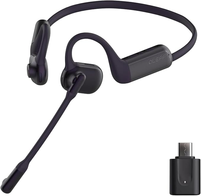 Pilot P200b Pro Wireless Headset with Mic for Work,50dB AI Noise Cancelling Microphone Headphones for Call,Bluetooth 5.3 Open Ear Headphones with USB-C for Mobile Office,Meetings,PC & Phone