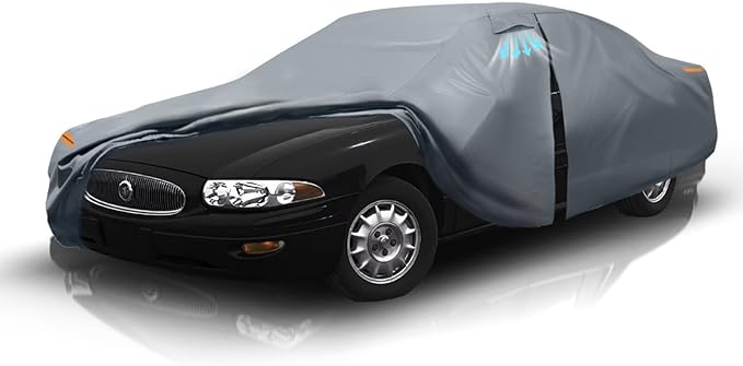 Waterproof Buick Century(1993-2005) Car Cover with Breathable Vents, [2025 Upgrade] Premium Covers with Cotton Liner and Zipper Door, Sun Rain Snow Dust Uv Protection.(Gift with Towel)
