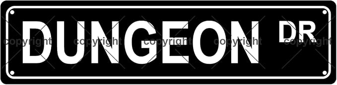 DUNGEON DR Space Metal Tin Street Sign Bar Cafe Garage Cave Home Room Wall Bathroom Farmhouse Garden Porch Patio Decor, 16 x 4 Inch