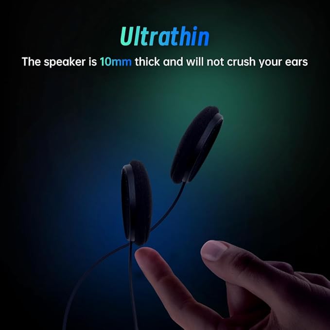 Motorcycle Helmet Bluetooth Headset, Outdoor Wireless Bluetooth 5.3 Headphone Speakers Noise Cancellation Intercom Communication Systems with IPX6 Waterproof/Strong Bass for Dirt Bike
