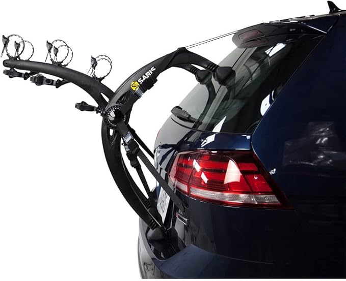 Saris Bones EX 3-Bike Trunk Rack Bicycle Carrier, Durable, Rust-Free, Anti-Sway Straps, Fits Most Vehicles, Made in USA, Arc-Based Design, 100% Recyclable Materials