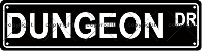 DUNGEON DR Space Metal Tin Street Sign Bar Cafe Garage Cave Home Room Wall Bathroom Farmhouse Garden Porch Patio Decor, 16 x 4 Inch