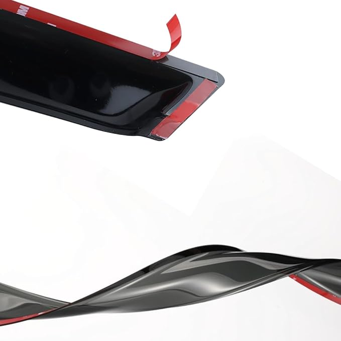 Side Window Visor Wind Deflector, 4pcs Out-Channel Tape-On Nice Rain Guards Set, Window Visor Compatible with Ford F-150 2004-2008 SuperCrew 2006-2008 Lincoln Mark LT SuperCrew Cab 94443