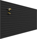 Slatwall Panel Garage Wall Organizer: Heavy Duty Wall Mounted PVC Wall Rack, Interlocking Slat Wall Paneling for Garage Wall Storage, Slatwall Board, Slatwall Shelves System -Black (8’H x 4’W)