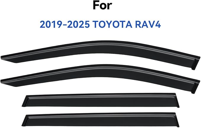 Window Visors Rain Guards Shield for 2019-2025 Toyota RAV4, Out-Channel Window Vent Wind Deflectors Visors Shades for 19-25 RAV4