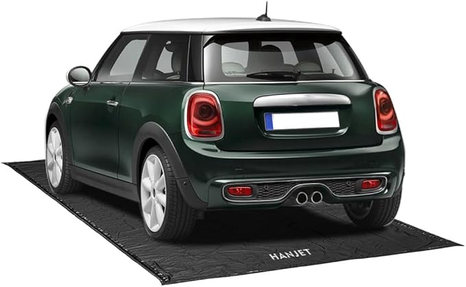 Garage Car Floor Mat Containment Garage Mat for Oil, Winter Snow, Mud, Rain - 7' 9" x 16', Black